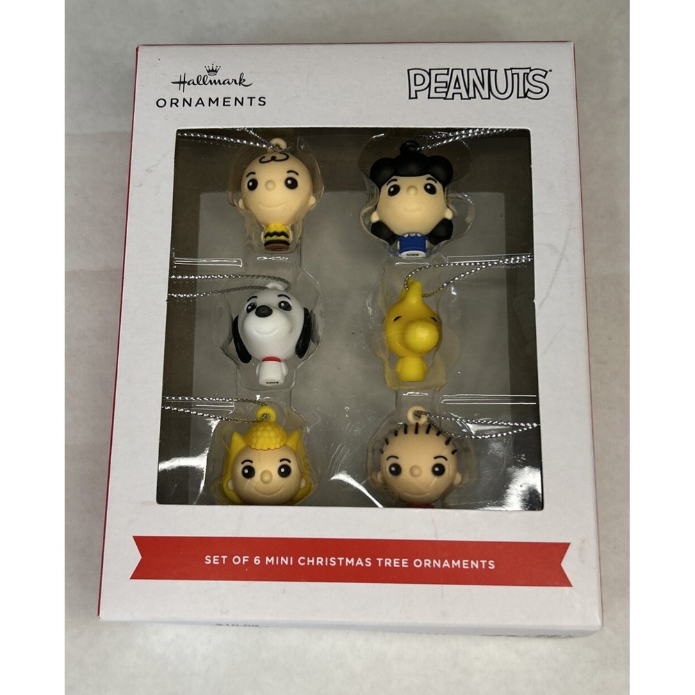 Hallmark Peanuts Snoopy Christmas Ornaments Set of 6 Mini Ornaments NEW